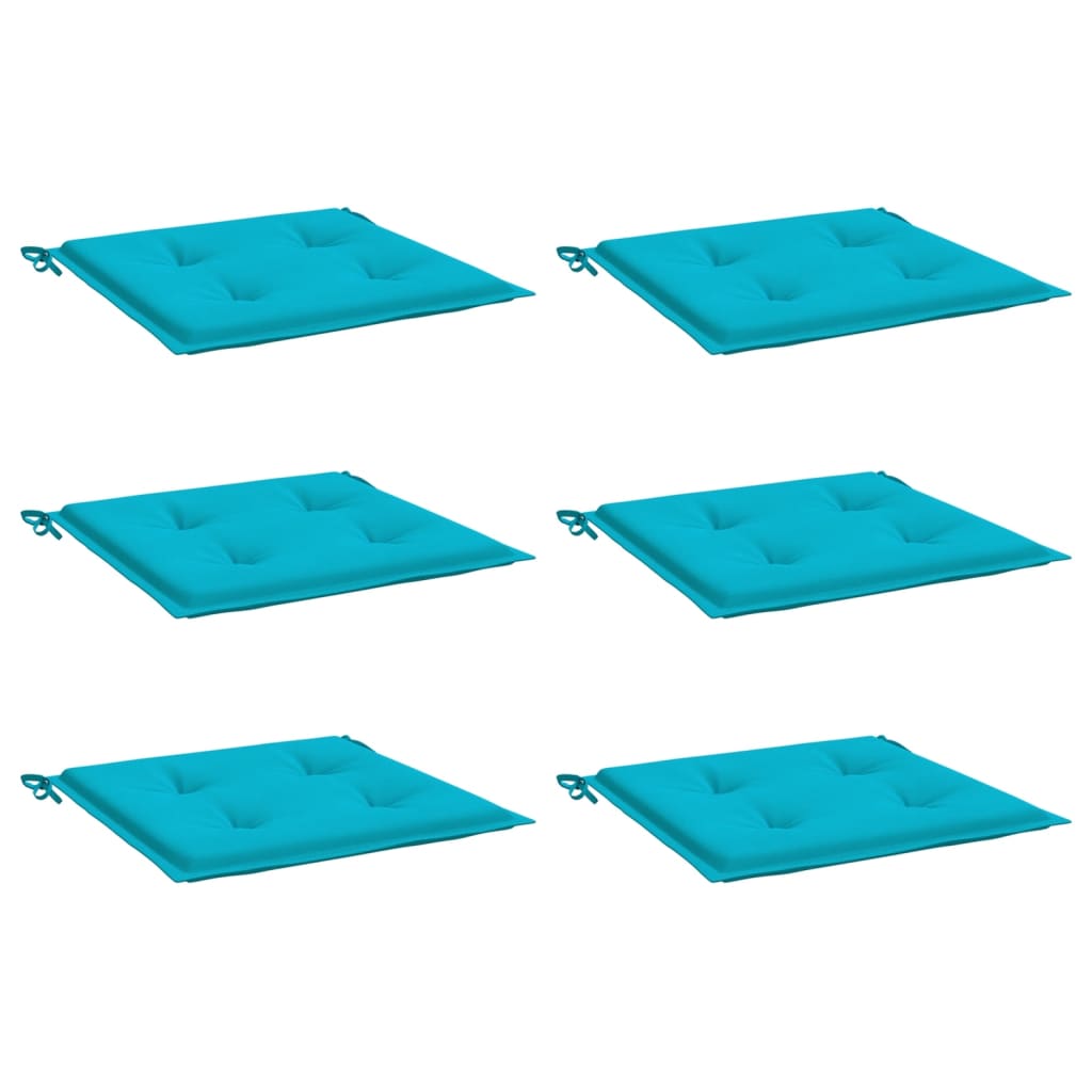 VidaXL Tuinstoelkussens 6 st 40x40x3 cm stof turquoise