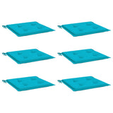 Vidaxl tuinstoelkussens 6 st 40x40x3 cm stof turquoise