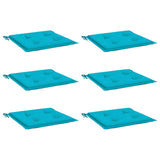 Vidaxl tuinstoelkussens 6 st 40x40x4 cm stof turquoise