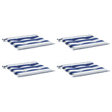 Vidaxl tuinstoelkussens 4 st gestreept 50x50x3 cm stof wit en blauw