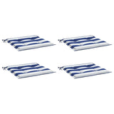 Vidaxl tuinstoelkussens 4 st gestreept 50x50x4 cm stof wit en blauw