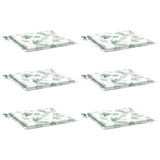 Vidaxl stoelkussens 6 st bladpatroon 50x50x3 cm stof