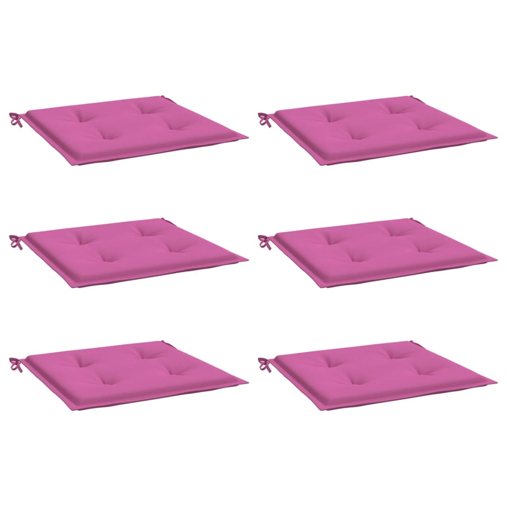 VidaXL Tuinstoelkussens 6 st 50x50x3 cm stof roze