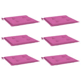 VidaXL Tuinstoelkussens 6 st 50x50x3 cm stof roze