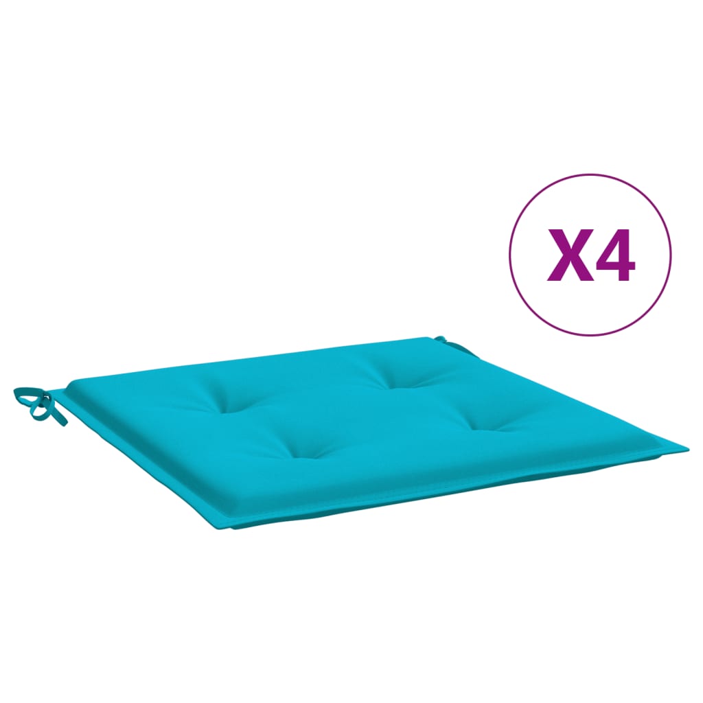 VidaXL Tuinstoelkussens 4 st 50x50x3 cm stof turquoise