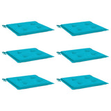 Vidaxl tuinstoelkussens 6 st 50x50x3 cm stof turquoise