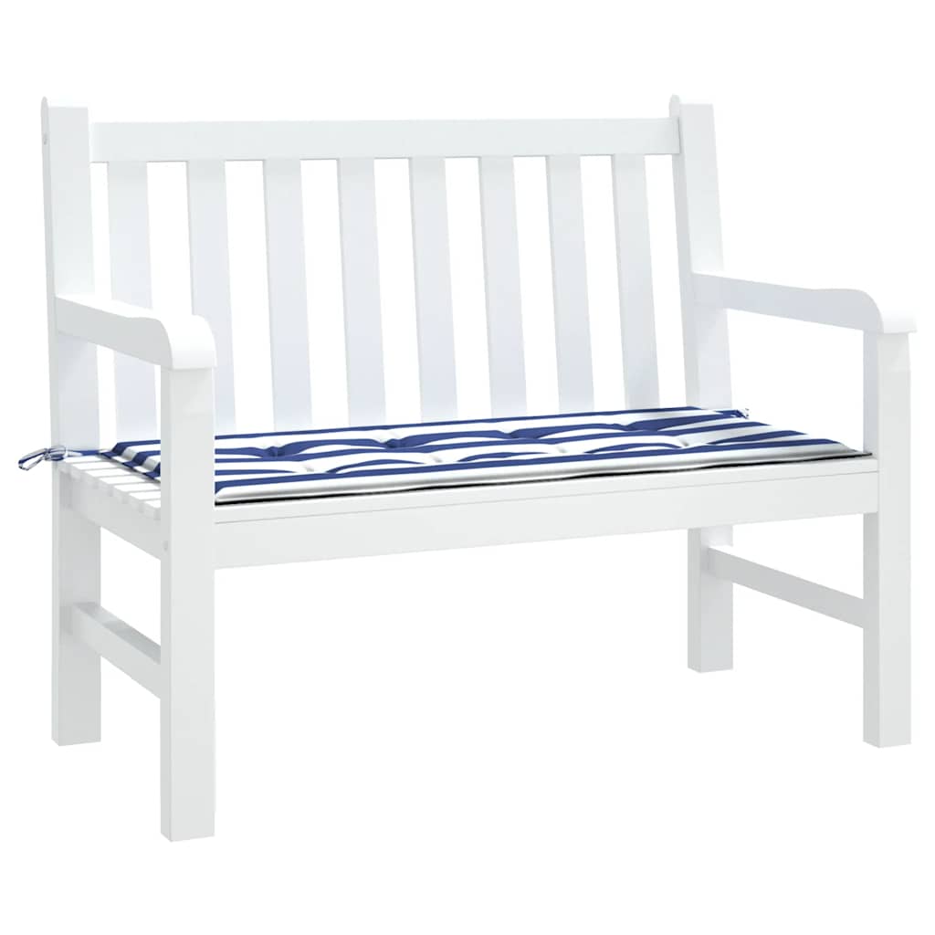 Vidaxl tuinbankkussen gestreept 100x50x4 cm oxford stof wit en blauw