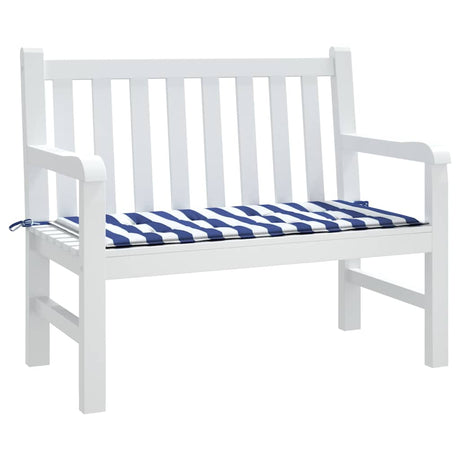 Vidaxl tuinbankkussen gestreept 120x50x4 cm oxford stof wit en blauw
