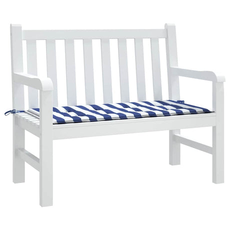 Vidaxl tuinbankkussen gestreept 120x50x4 cm oxford stof wit en blauw