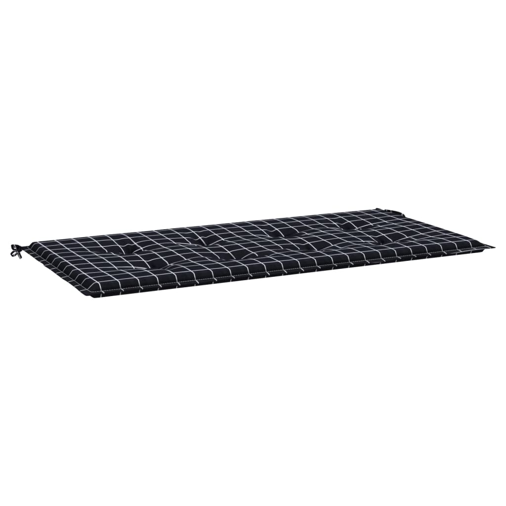 VidaXL Tuinbankkussen ruitpatroon 120x50x3 cm oxford stof zwart