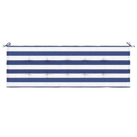 Vidaxl tuinbankkussen gestreept 150x50x4 cm oxford stof wit en blauw
