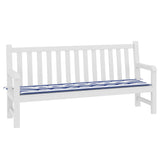 Vidaxl tuinbankkussen gestreept 200x50x3 cm stof wit en blauw