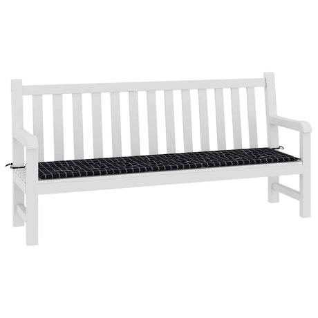 Vidaxl tuinbankkussen ruitpatroon 200x50x4 cm stof zwart