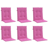 Vidaxl stoelkussens 6 st lage rug stof roze