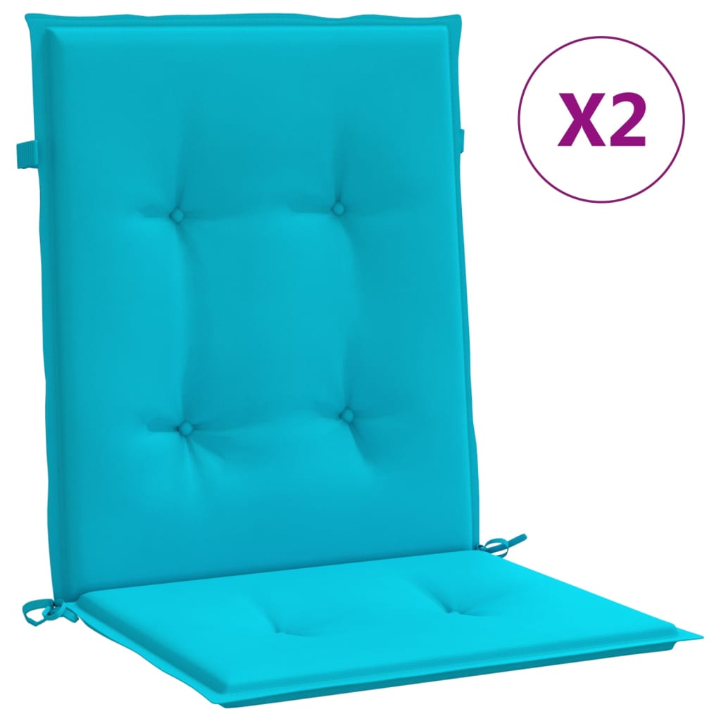 Vidaxl stoelkussens 2 st lage rug stof turquoise