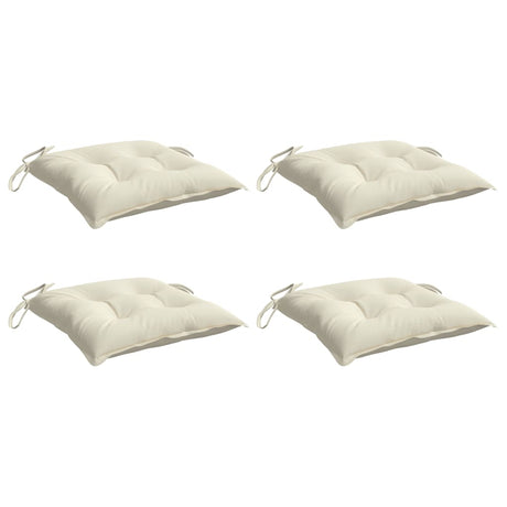Vidaxl stoelkussens 4 st 40x40x7 cm oxford stof crèmewit