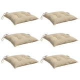 Vidaxl stoelkussens 6 st 40x40x7 cm oxford stof beige