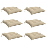 Vidaxl stoelkussens 6 st 40x40x7 cm oxford stof beige