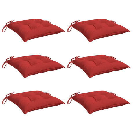 Vidaxl stoelkussens 6 st 40x40x7 cm oxford stof rood