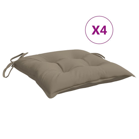 Vidaxl stoelkussens 4 st 40x40x7 cm oxford stof taupe