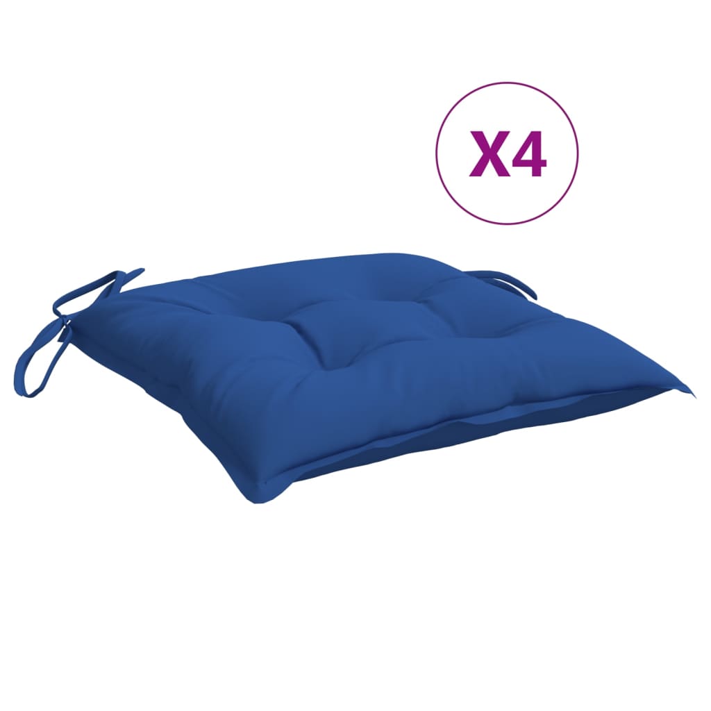 Vidaxl stoelkussens 4 st 40x40x7 cm oxford stof blauw