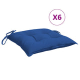 Vidaxl stoelkussens 6 st 40x40x7 cm oxford stof blauw