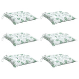 Vidaxl stoelkussens 6 st bladpatroon 40x40x7 cm stof