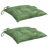 Vidaxl stoelkussens 2 st bladpatroon 40x40x7 cm stof