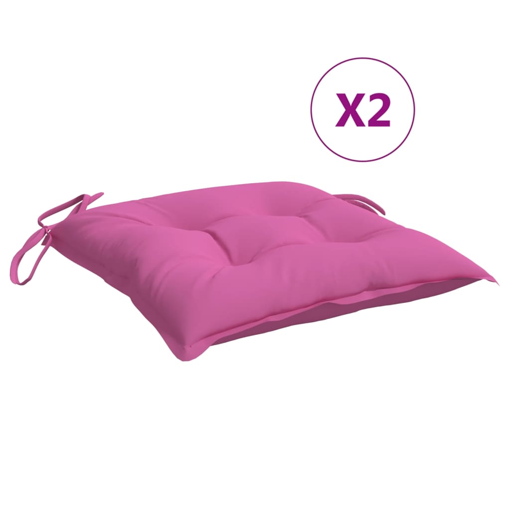 Vidaxl stoelkussens 2 st 40x40x7 cm stof roze