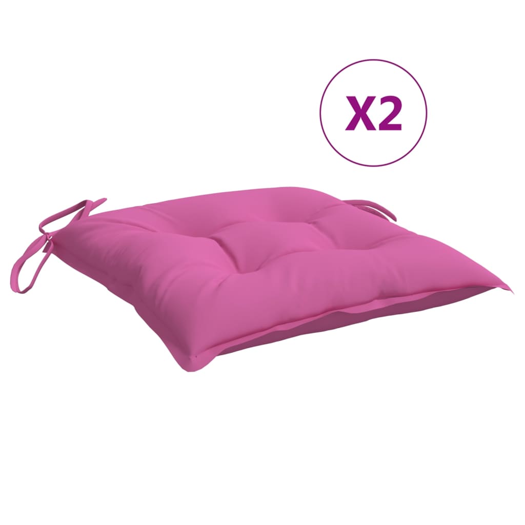 Vidaxl stoelkussens 4 st 40x40x7 cm stof roze