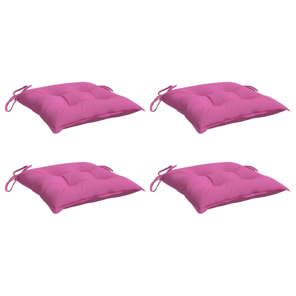 Vidaxl stoelkussens 4 st 40x40x7 cm stof roze