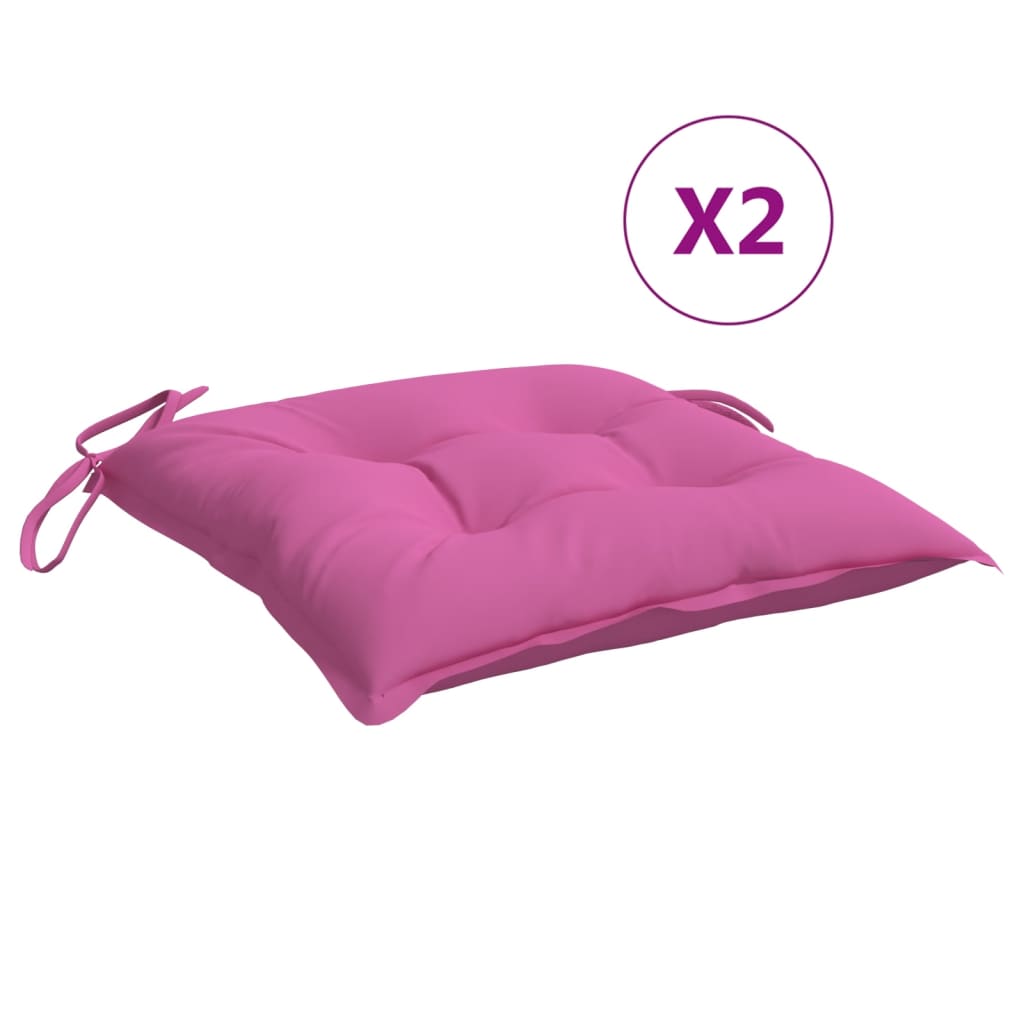 Vidaxl stoelkussens 6 st 40x40x7 cm stof roze