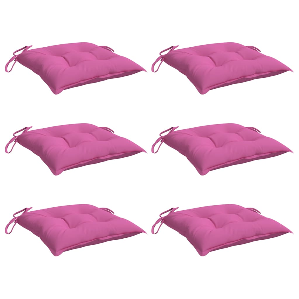 Vidaxl stoelkussens 6 st 40x40x7 cm stof roze