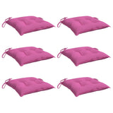 Vidaxl stoelkussens 6 st 40x40x7 cm stof roze