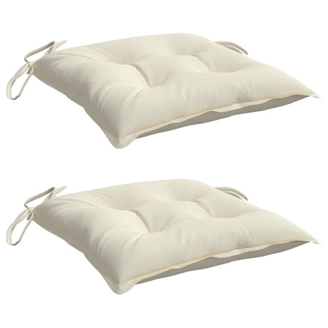 Vidaxl stoelkussens 2 st 50x50x7 cm oxford stof crèmewit