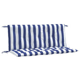 Vidaxl tuinbankkussens 2 st gestreept 120x50x7 cm stof wit en blauw