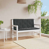 Vidaxl tuinbankkussens 2 st ruitpatroon 120x50x7 cm stof zwart