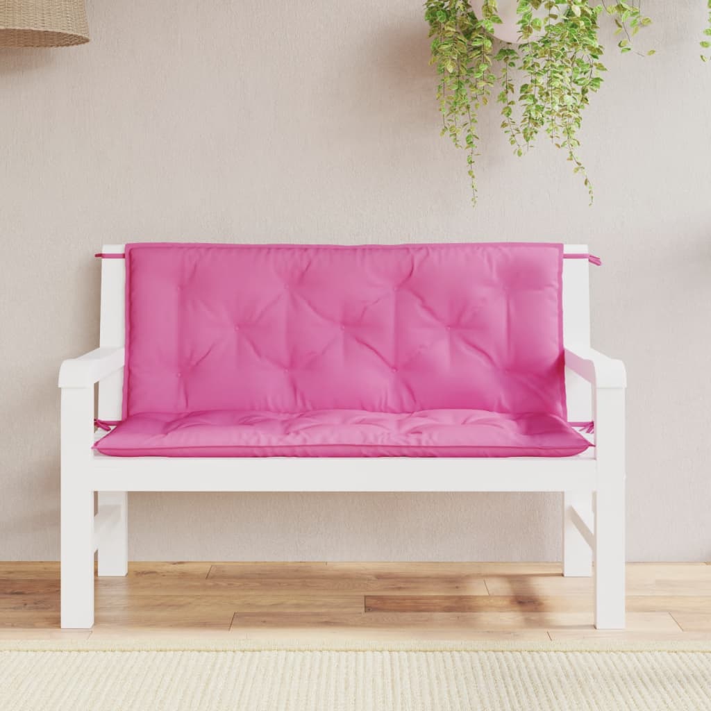 Vidaxl tuinbankkussens 2 st 120x50x7 cm stof roze