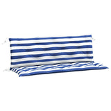 Vidaxl tuinbankkussens 2 st gestreept 150x50x7 cm stof wit en blauw