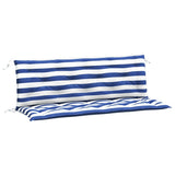 Vidaxl tuinbankkussens 2 st gestreept 150x50x7 cm stof wit en blauw