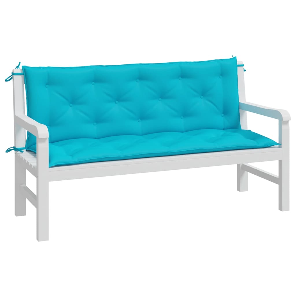 Vidaxl tuinbankkussens 2 st 150x50x7 cm stof turquoise