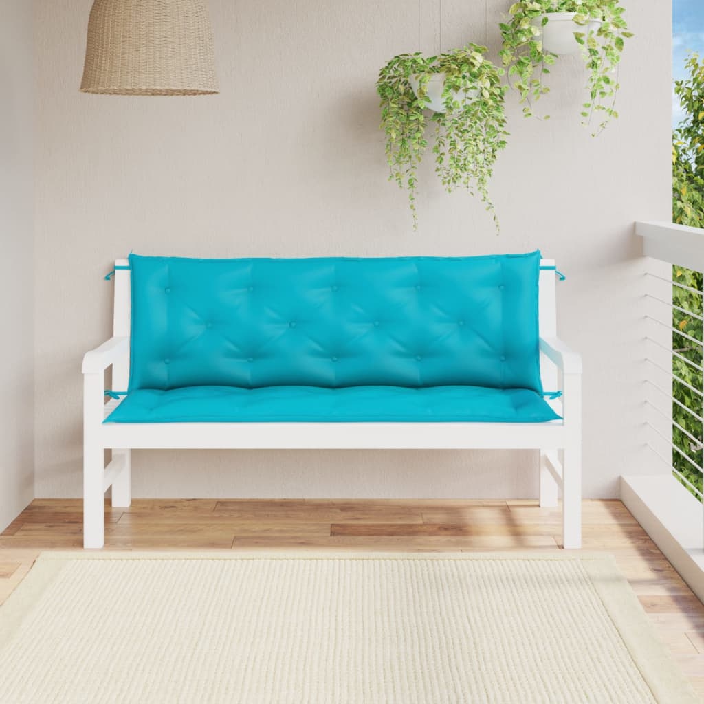 Vidaxl tuinbankkussens 2 st 150x50x7 cm stof turquoise