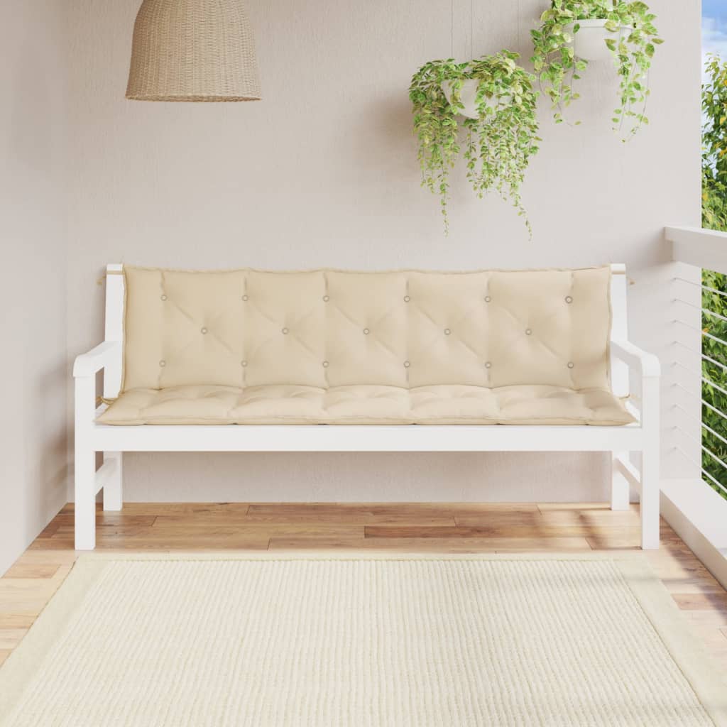 Vidaxl tuinbankkussens 2 st 180x50x7 cm oxford stof beige