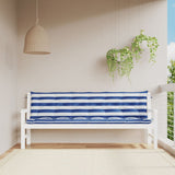 Vidaxl tuinbankkussens 2 st gestreept 200x50x7 cm stof wit en blauw