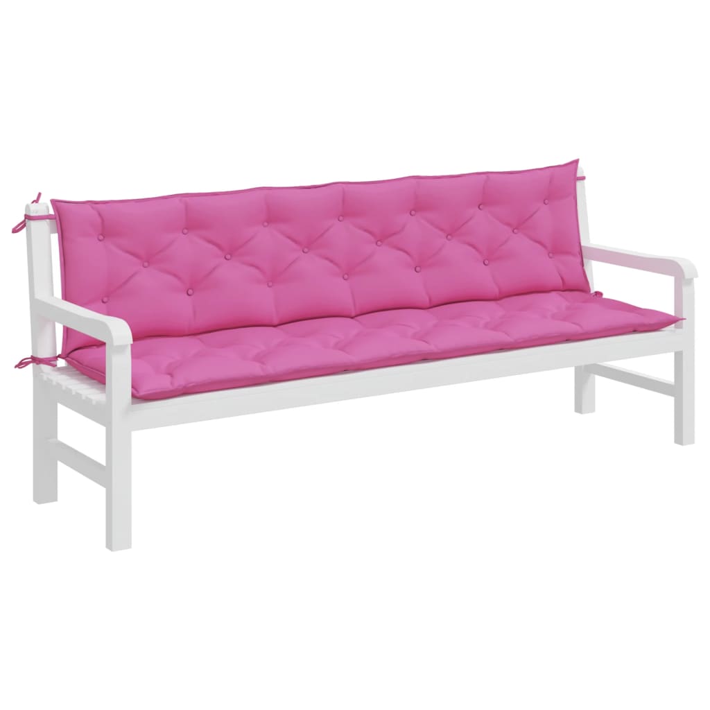 Vidaxl tuinbankkussens 2 st 200x50x7 cm stof roze