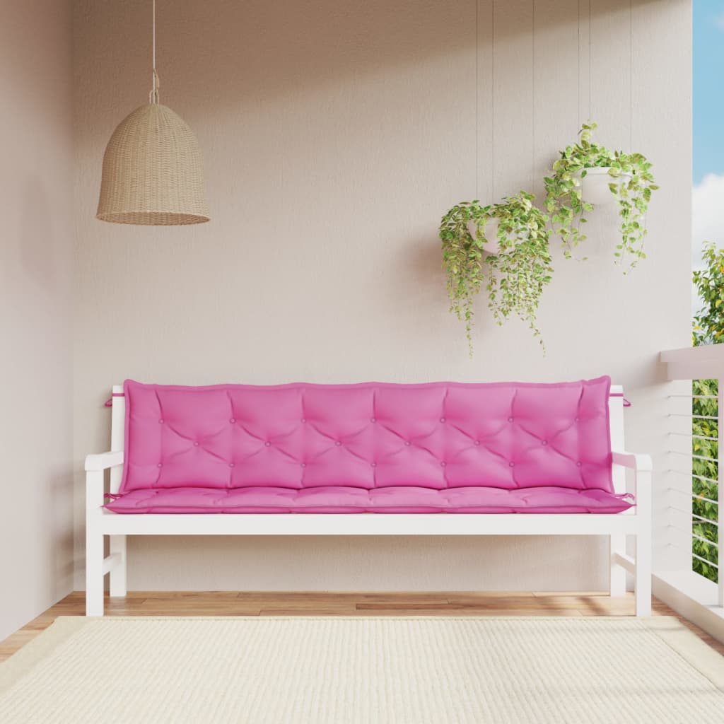 Vidaxl tuinbankkussens 2 st 200x50x7 cm stof roze