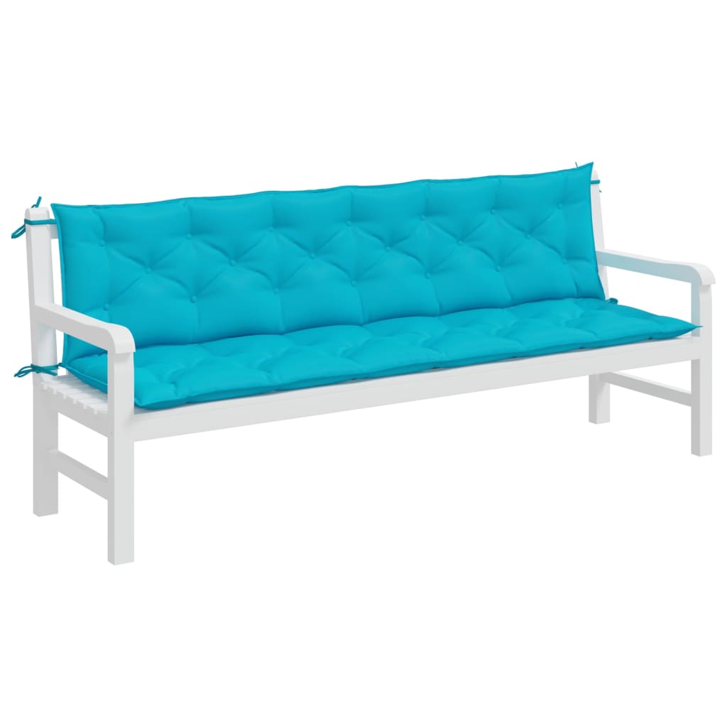 Vidaxl tuinbankkussens 2 st 200x50x7 cm stof turquoise