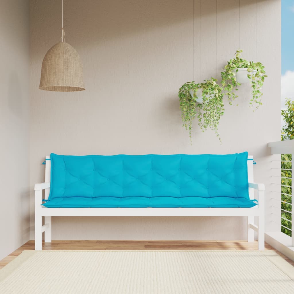 Vidaxl tuinbankkussens 2 st 200x50x7 cm stof turquoise