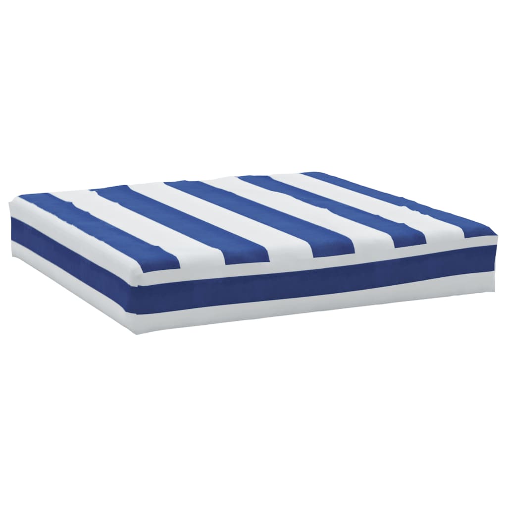 Vidaxl palletkussen gestreept 60x60x8 cm oxford stof blauw en wit