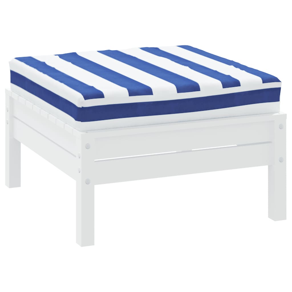 Vidaxl palletkussen gestreept 60x60x8 cm oxford stof blauw en wit